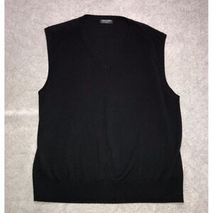 KALLSPIN Sweater Vest Mens XXL Black Wool Blend Sleeveless Soft‎ 2XL